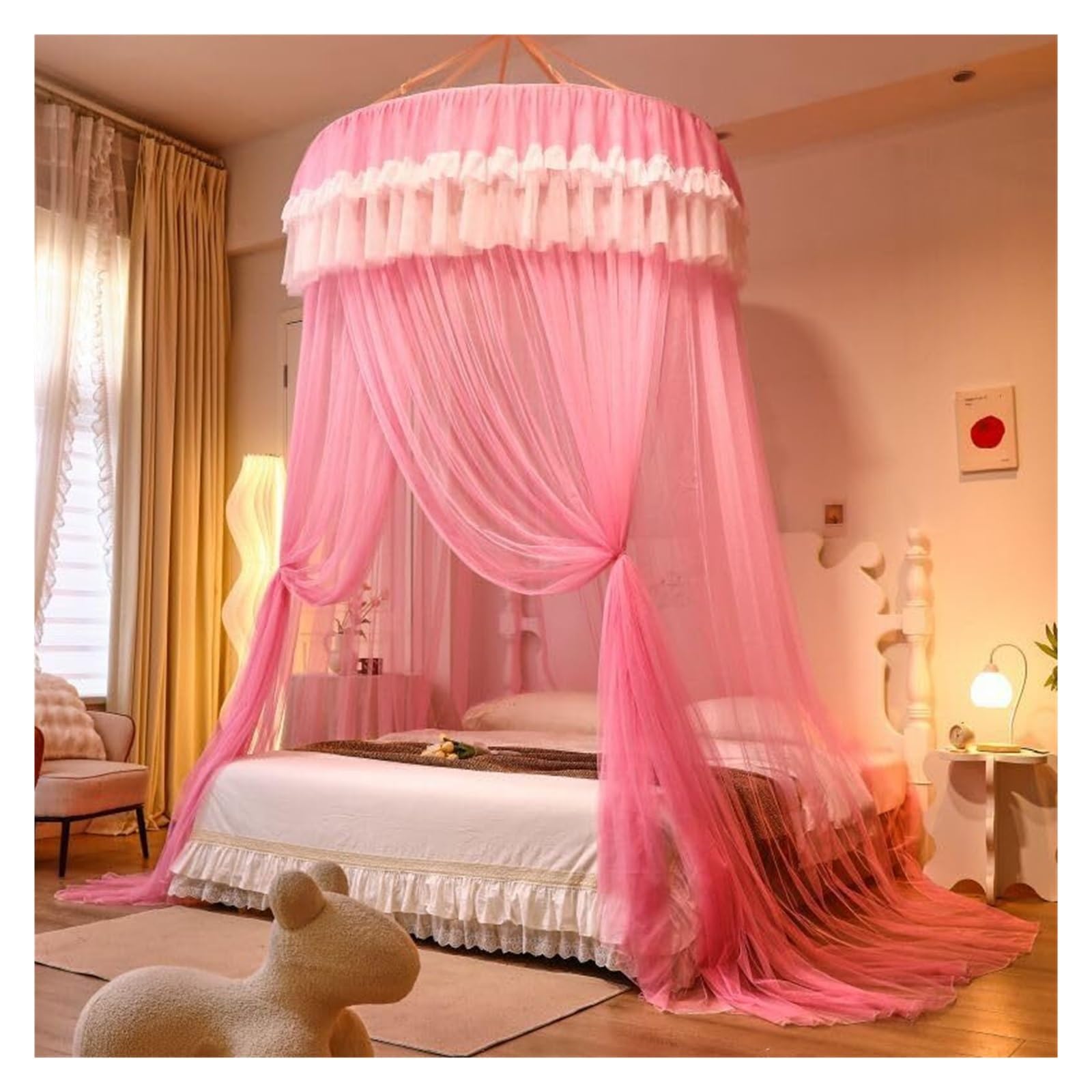 Baldaquin rond princesse cadeau d'anniversaire idéal pour une décoration de chambre féerique