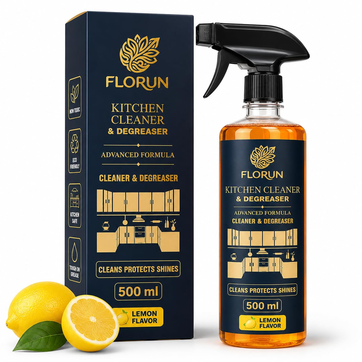 Kitchen Cleaner & Degreaser Spray 500ml | Heavy Duty Grease Remover for Kitchen Chimney, Gas Stove, Oven, Tiles, Sink & Countertop | Multi Surface Cleaner | Non-Toxic Formula | (Lemon)-image-7
