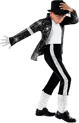 Morph Moonwalking Popstar Disfraz para niños Trajes de los 80 para niños Disfraces de los 80 para niños Disfraz de los 80 para niños