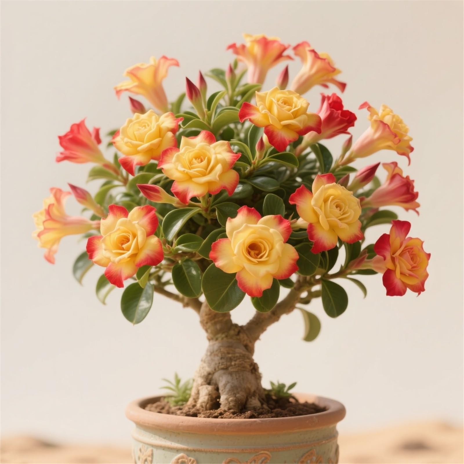 Mix Garden Bulbs, Desert Rose Bulbs, Golden Beautiful, Desert Rose Plant Bulbs, Adenium obesum Plant, Mix Wedding Flowers, 2Bulbs-J