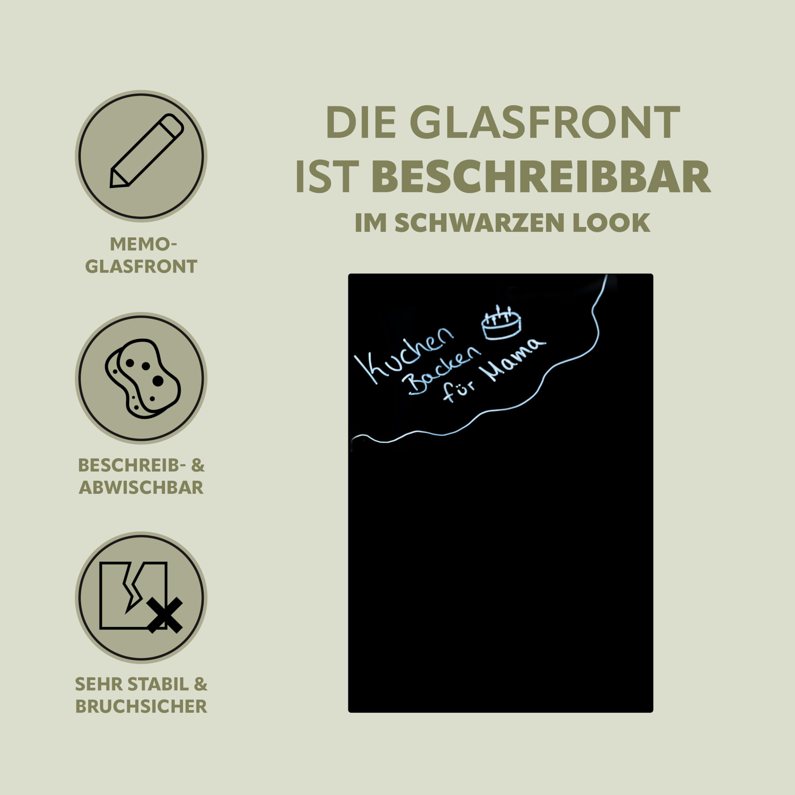 bremermann Schlüsselkasten mit Glasfront, beschreibbar, 8 Haken, 6 Magnete, 1 Marker,1 Marker-Halter, Korpus aus Metall grau pulverbeschichtet (Komplett Schwarz)