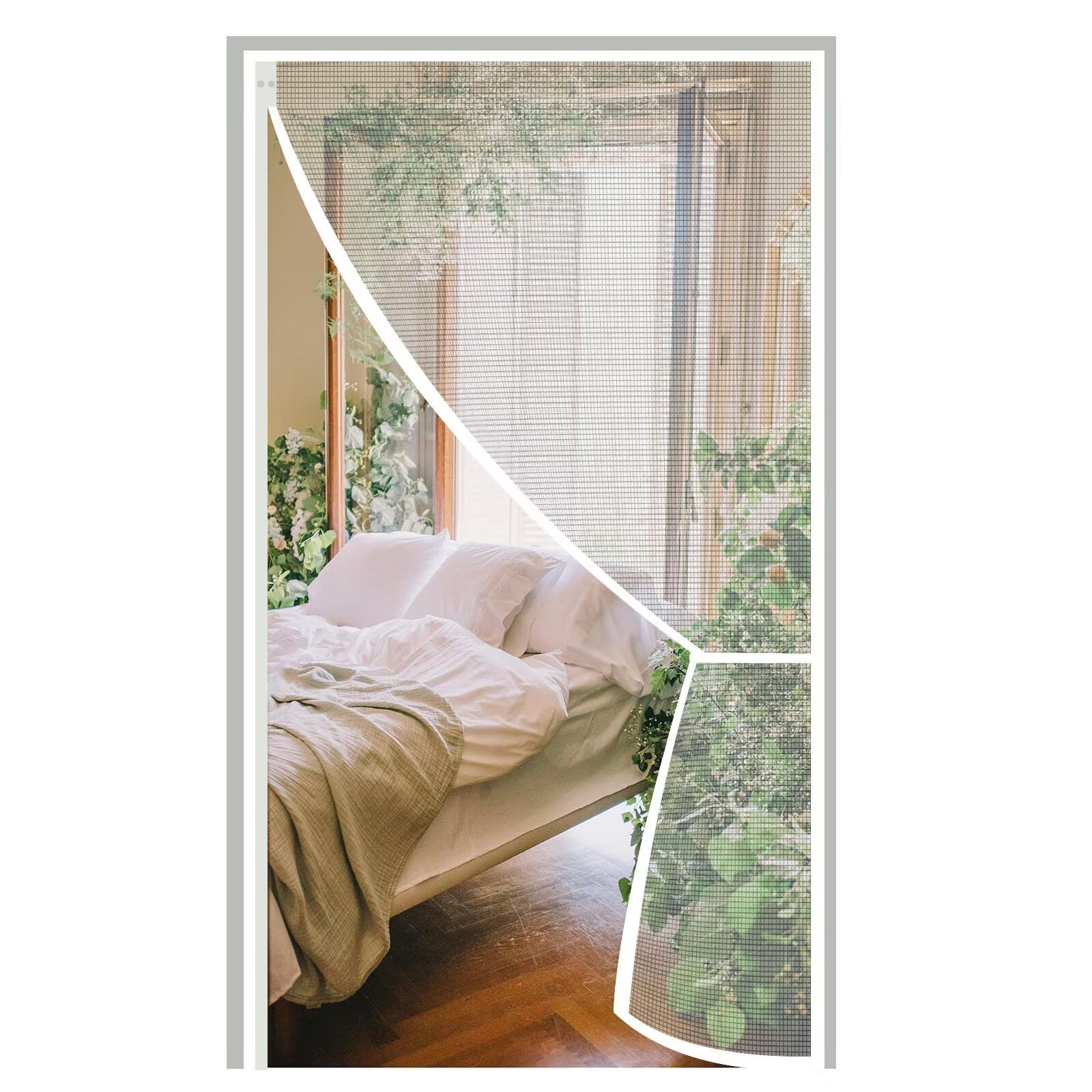 Fly Screen Balcony Door, 130x230cm Hands Free, Magnetic Fly Curtain, Washable, for Cellar Door, Living Room, Room Door, White — image 1