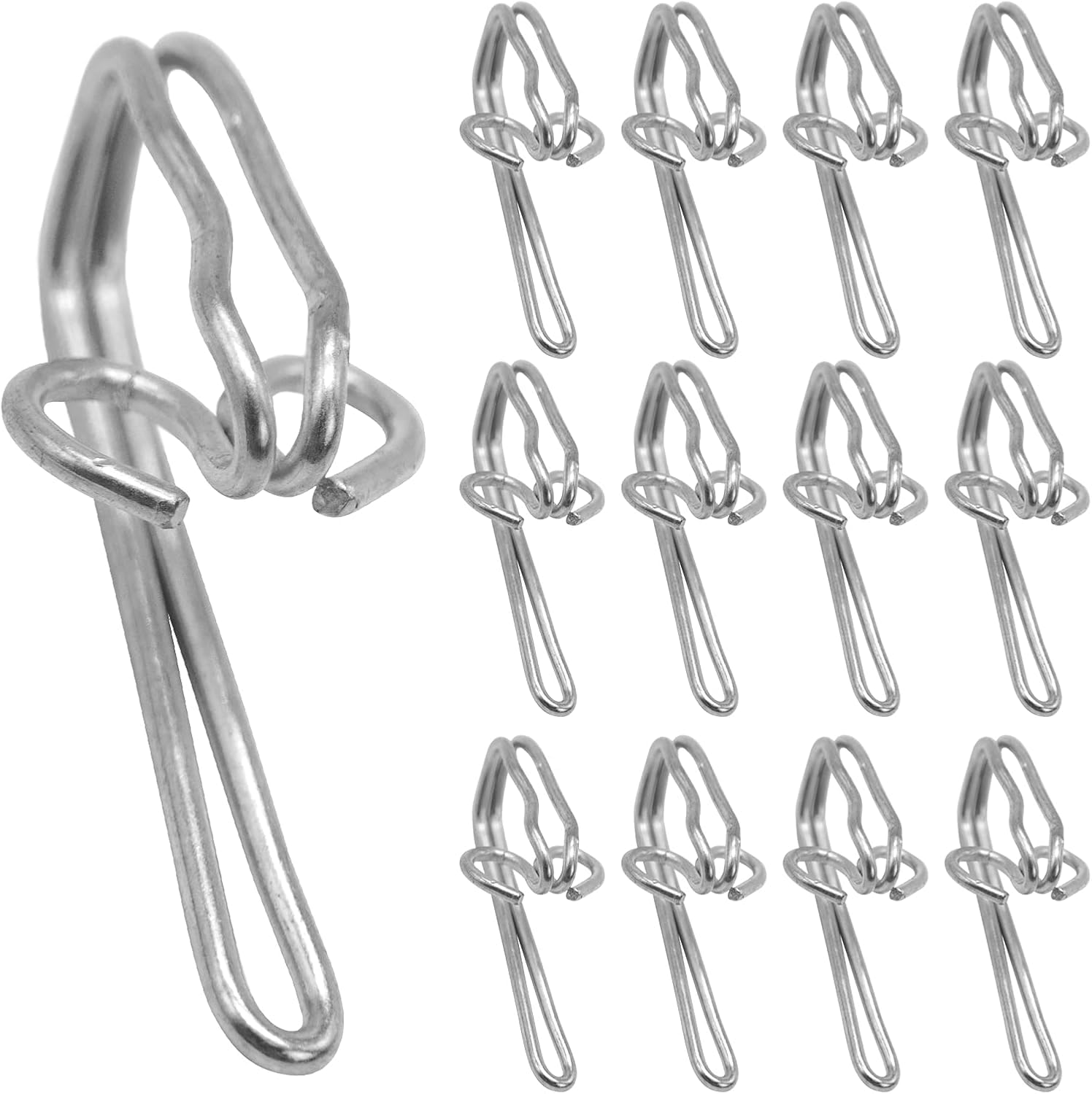 Heavy Duty Metal Curtain Hooks - 100 PCS for Pencil Pleats, Window Curtains