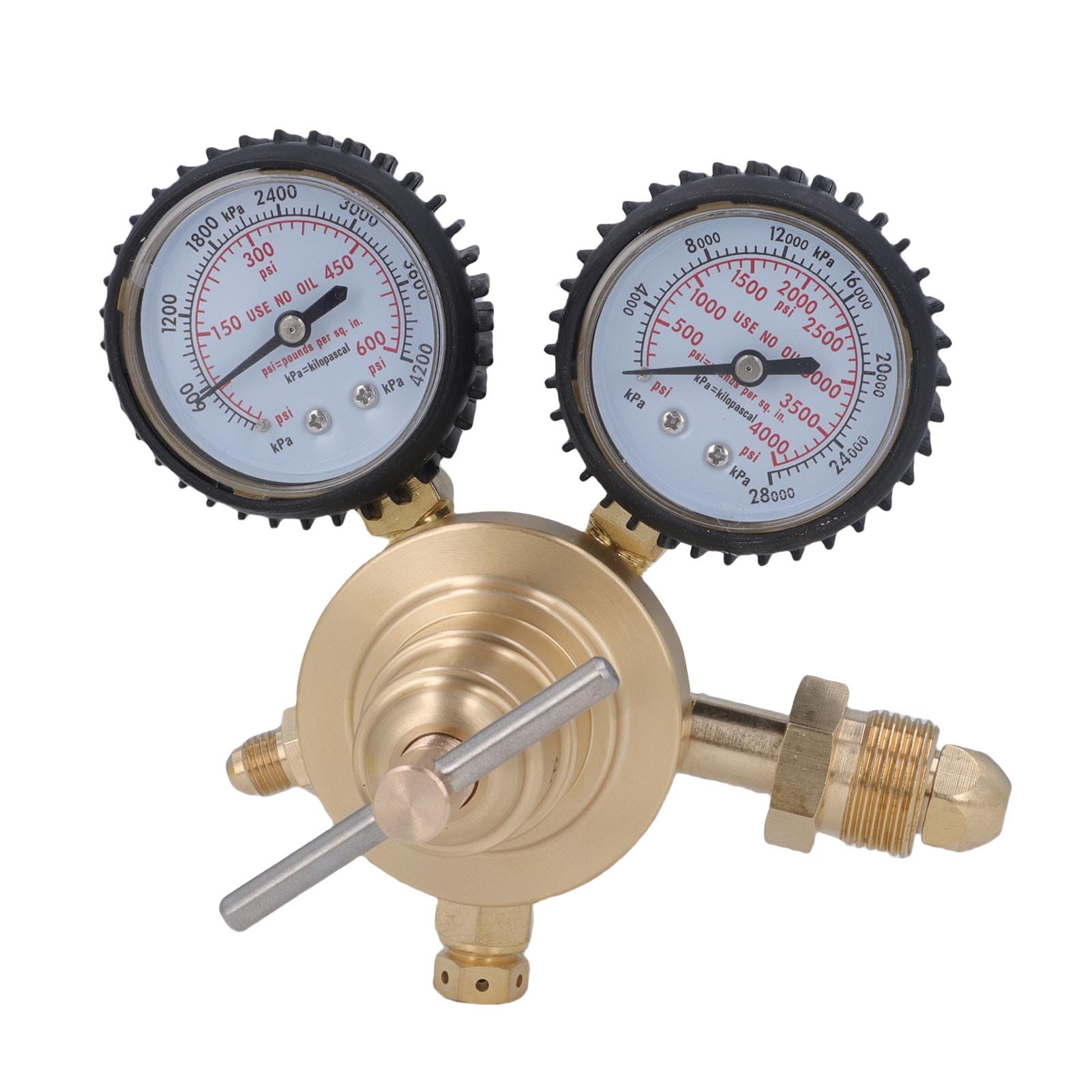 Régulateur D'azote, Entrée CGA580, Sortie 0–600 PSI, Kit de Remplissage Choc D'azote avec Raccord Mâle en Laiton de 1/4 Po et Tuyau de 60 Po pour Applications CVC et Purge