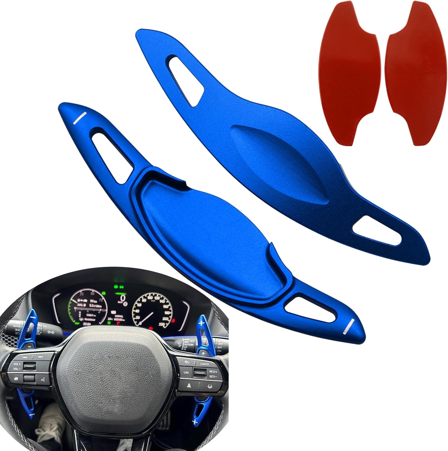 Aluminum Alloy Steering Wheel Shift Paddle Extension Cover is Suitable for Honda 2022-2025,for Acura Integra 2023-2025 (red)