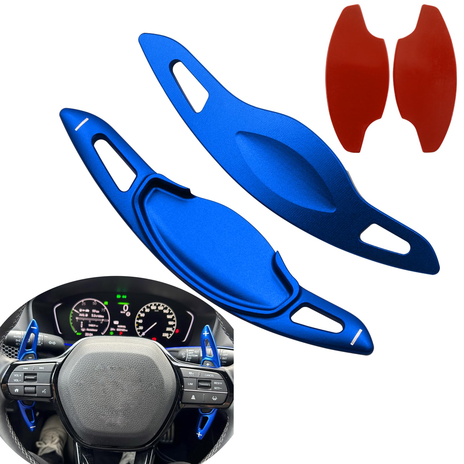 Aluminum Alloy Steering Wheel Shift Paddle Extension Cover is Suitable for Honda 2022-2025, Compatible with Acura Integra 2023-2025(Blue)