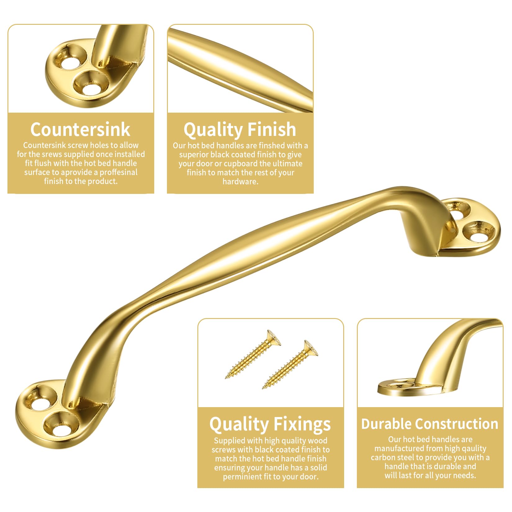 Heozhuyi 4 Pcs Doors Pull Handles, Sliding Barn Door Handles - Image 3
