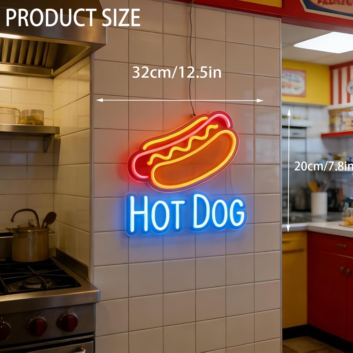 Hot Dog Neon Shield Fast Food LED Neon Luci LED Street Food Hot Dog Decorazione da parete