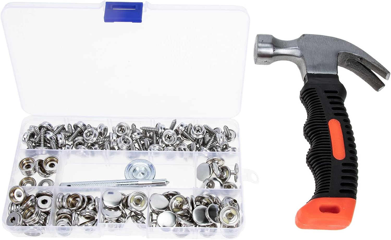 Milisten 150pcs Stainless Steel Snap Buttons Kit with Setting Tool for Boat Covers and Canvas Fastener Repair, Heavy-Duty Snap Fasteners for Sewing and DIY Crafting