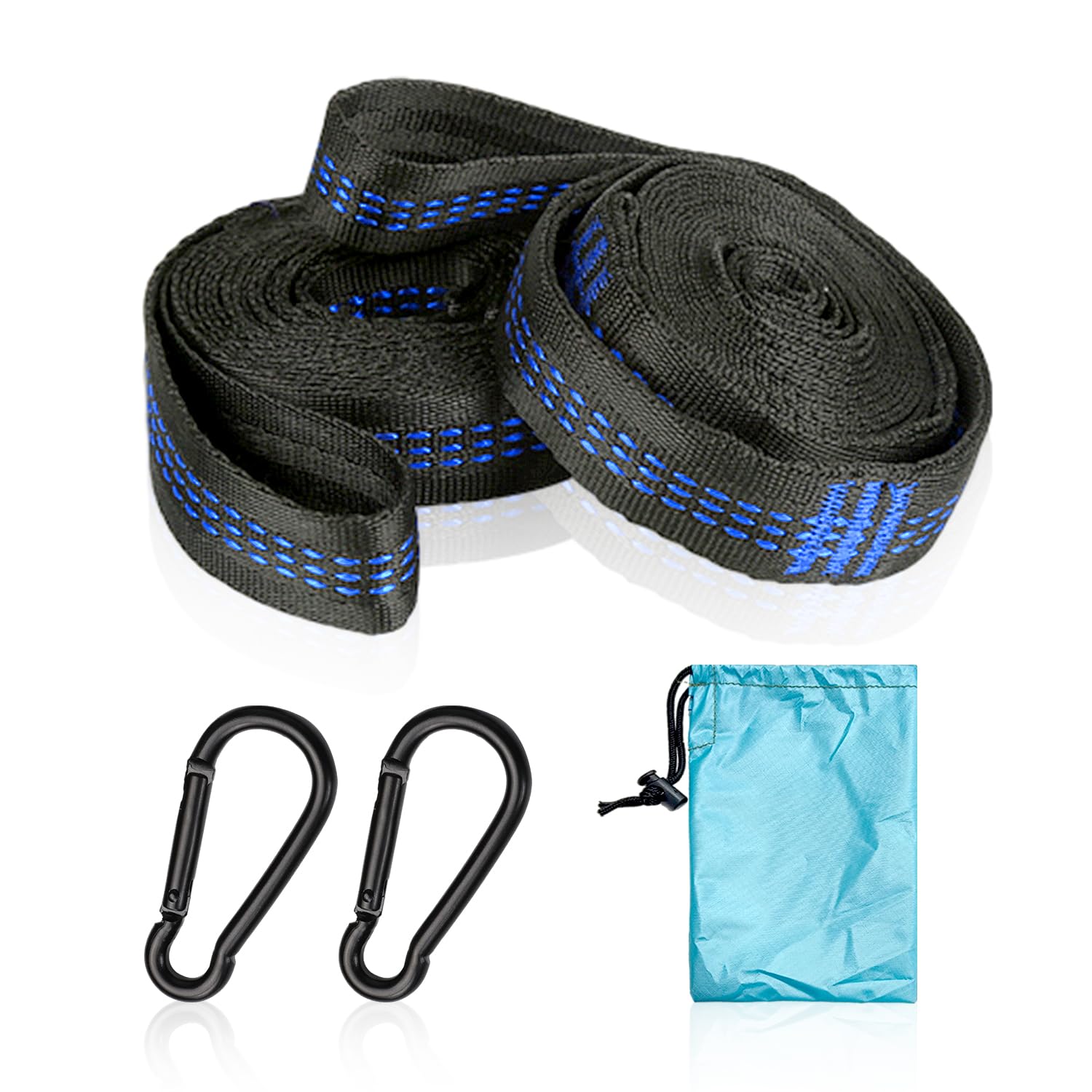 Kit De Suspensión Para Hamaca - 4 Correas De Nailon Con Mosquetones, Capacidad 200 Kg Cada Una