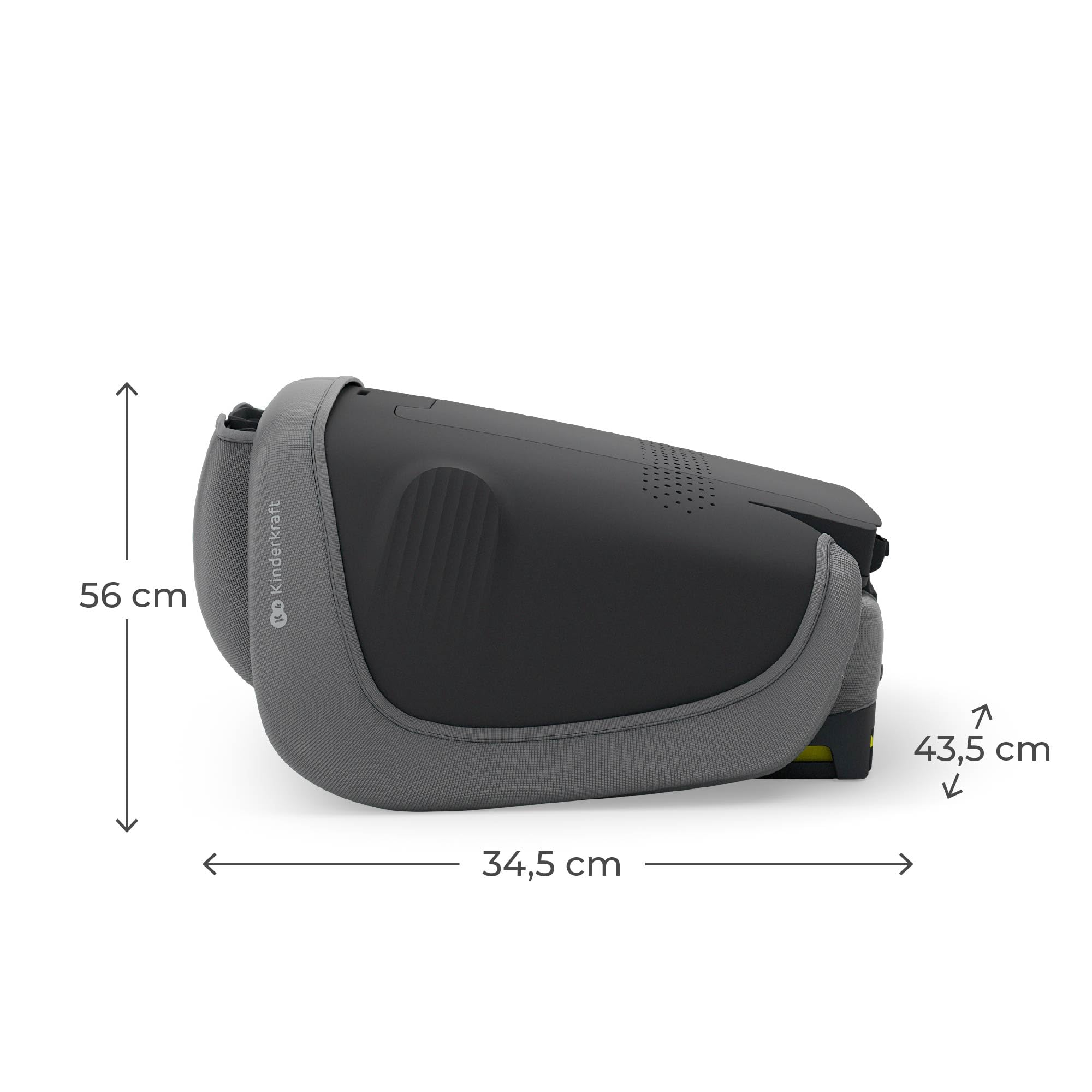 Kinderkraft UNITY 2, Fotelik 100–150 cm dla dzieci 3,5–12 lat, 5-stopniowa regulacja oparcia, Składany, ISOFIX, systemy SPS+ i H-GUARD, Tapicerka AIR FLOW, Łatwe czyszczenie, Szary