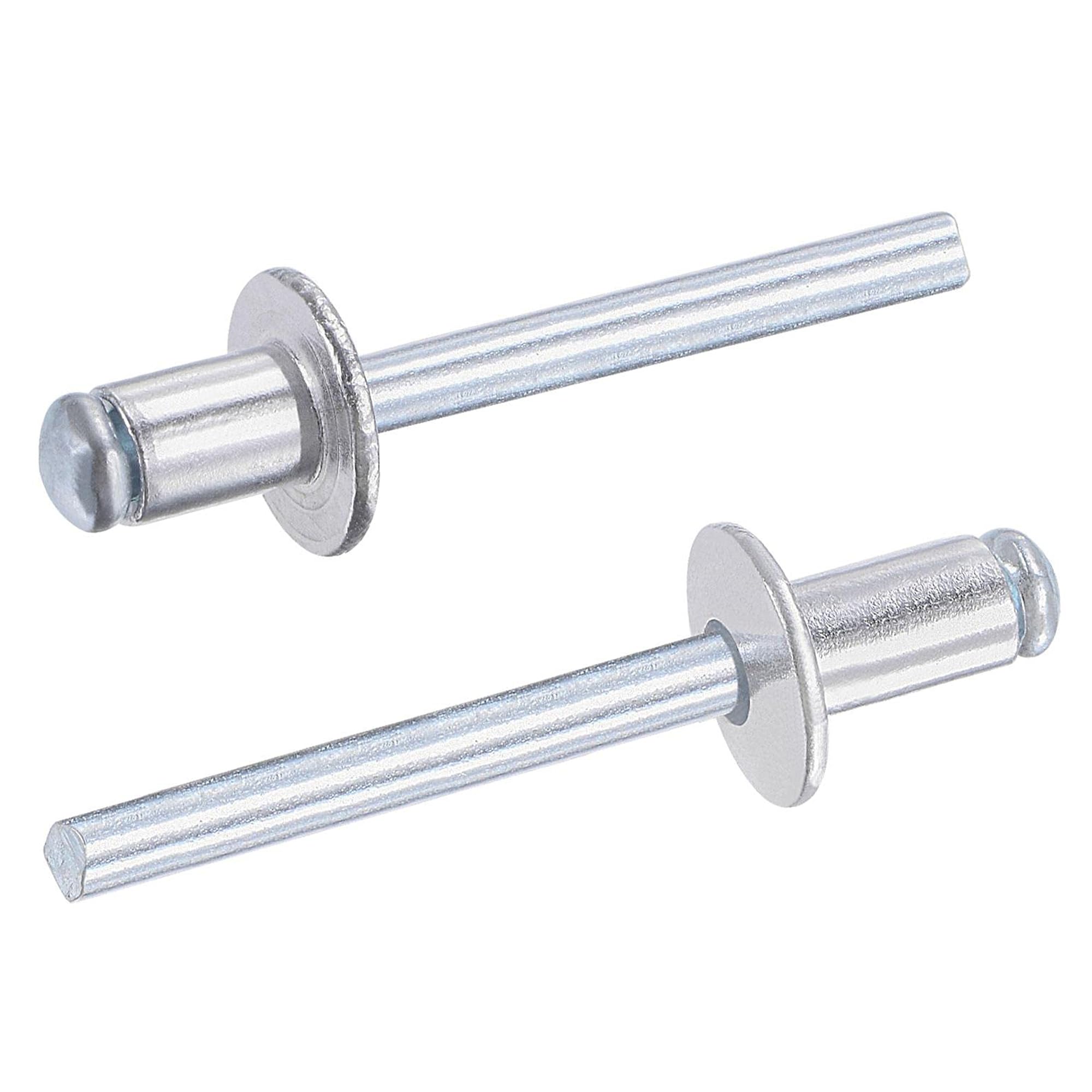 TA-VIGOR 50Pcs 6mm x 10mm Aluminium Blind Rivets, Open End Pop Rivets with Dome Head