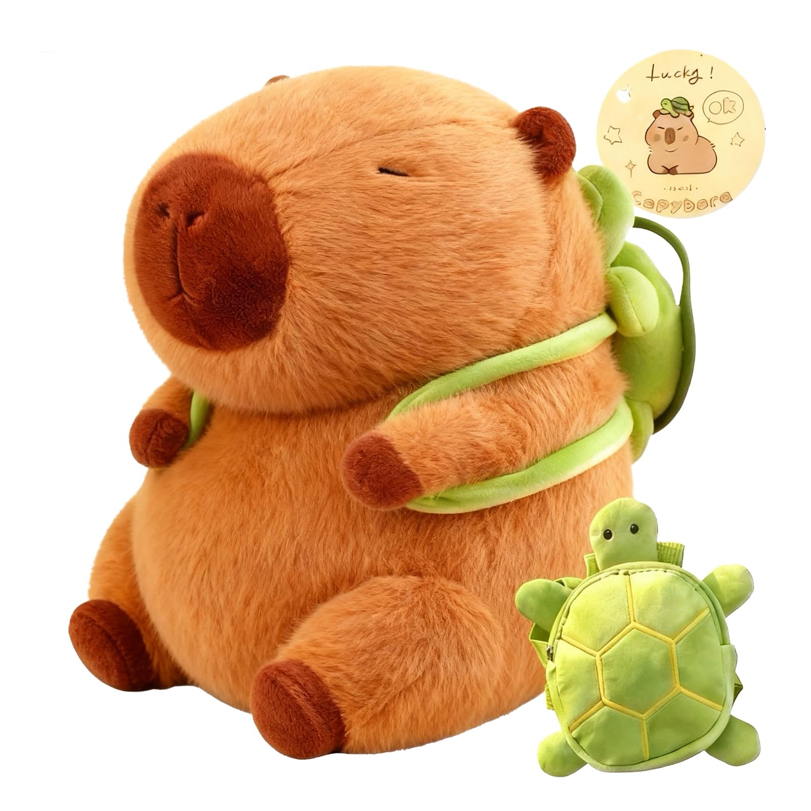 Capybara Plush with Turtle Backpack Kawaii Capybara Doll Stuffed Birthday Gifts Party Decoration Cute Plush Toy for Girls