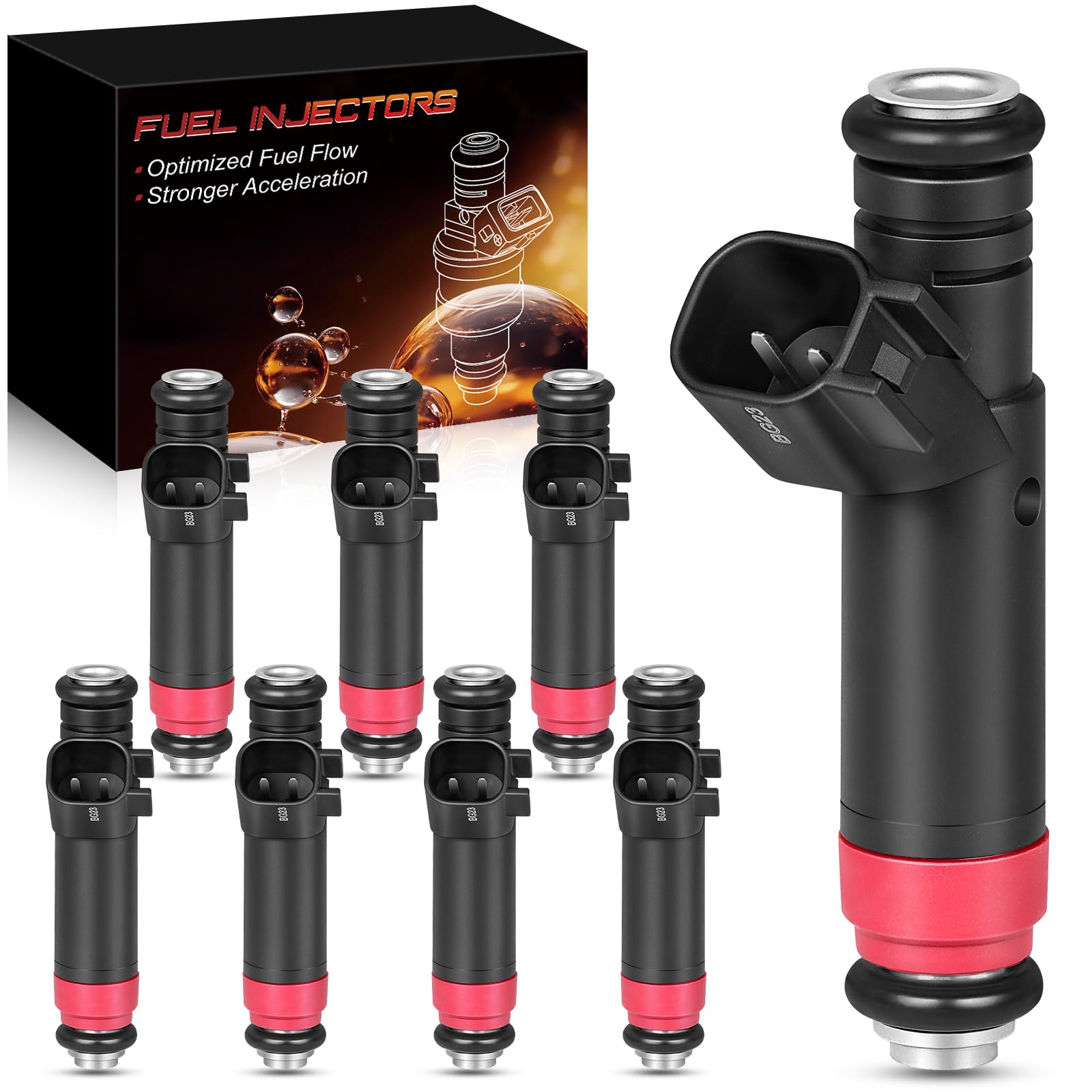 YZHIDIANF FJ461 High Performance Fuel Injectors 4.6L V8 For:-Ford Explorer 2006 2007 2008 2009 For:-Mustang 2005 2006 2007 2008, Explorer Sport Trac 07-09, For:-Mercury Mountaineer 07-09 (8PCS)