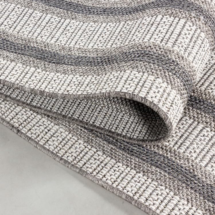 Tapis extérieur résistant UV crème effet sisal pour grande terrasse