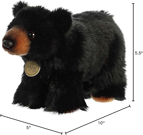 Miniatura 6 de Aurora - Adorable osezno negro de peluche Miyoni, detalle realista, compañía entrañable, negro, 10 pulgadas
