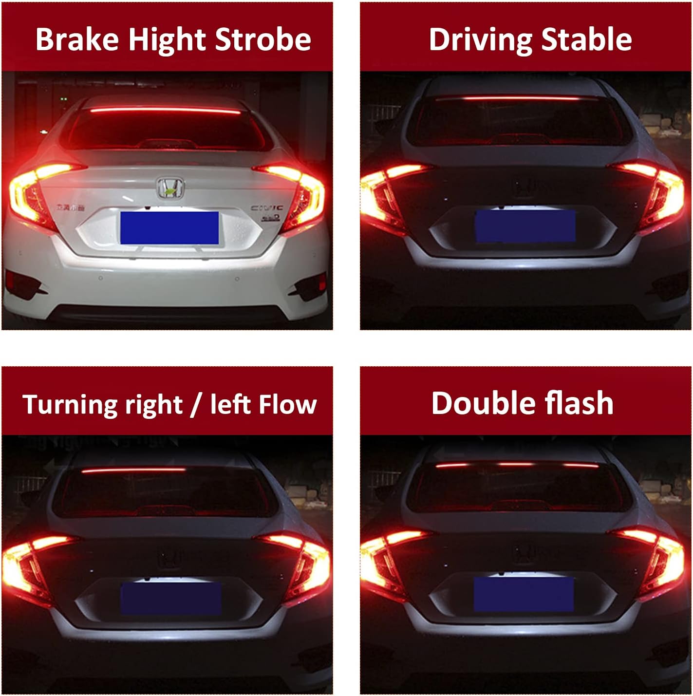 MDEOOSKY LED Brake Light Strip Light Third Brake DC 12V Light Strip Driving Warning Turn 40 Inch, Replacement for Pickup Truck VAN RV SUV Bus Cargo