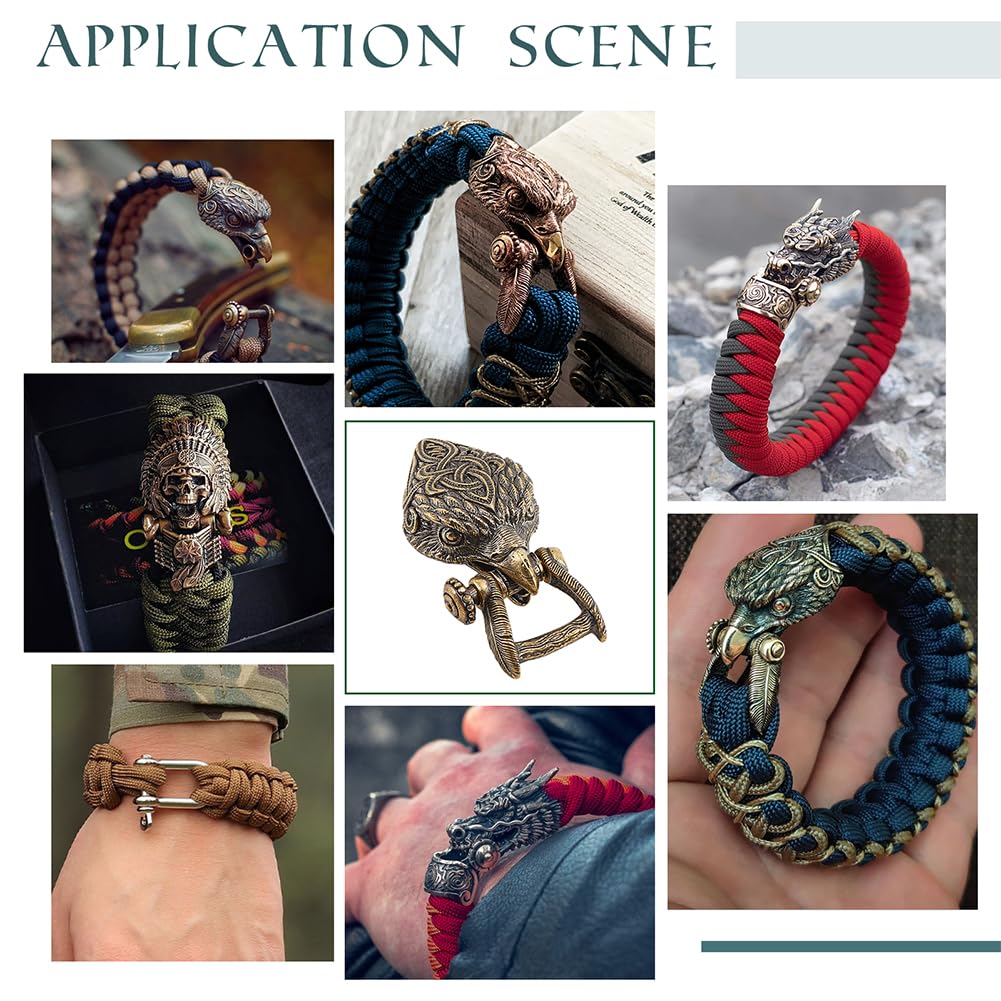 nbeads Adler Messingperle, Fallschirm Schnurwerkzeug Lanyard Perle EDC Charms Anhänger Charms Messing Perlen Zubehör Für EDC String Armband Handwerk, Antike Bronze