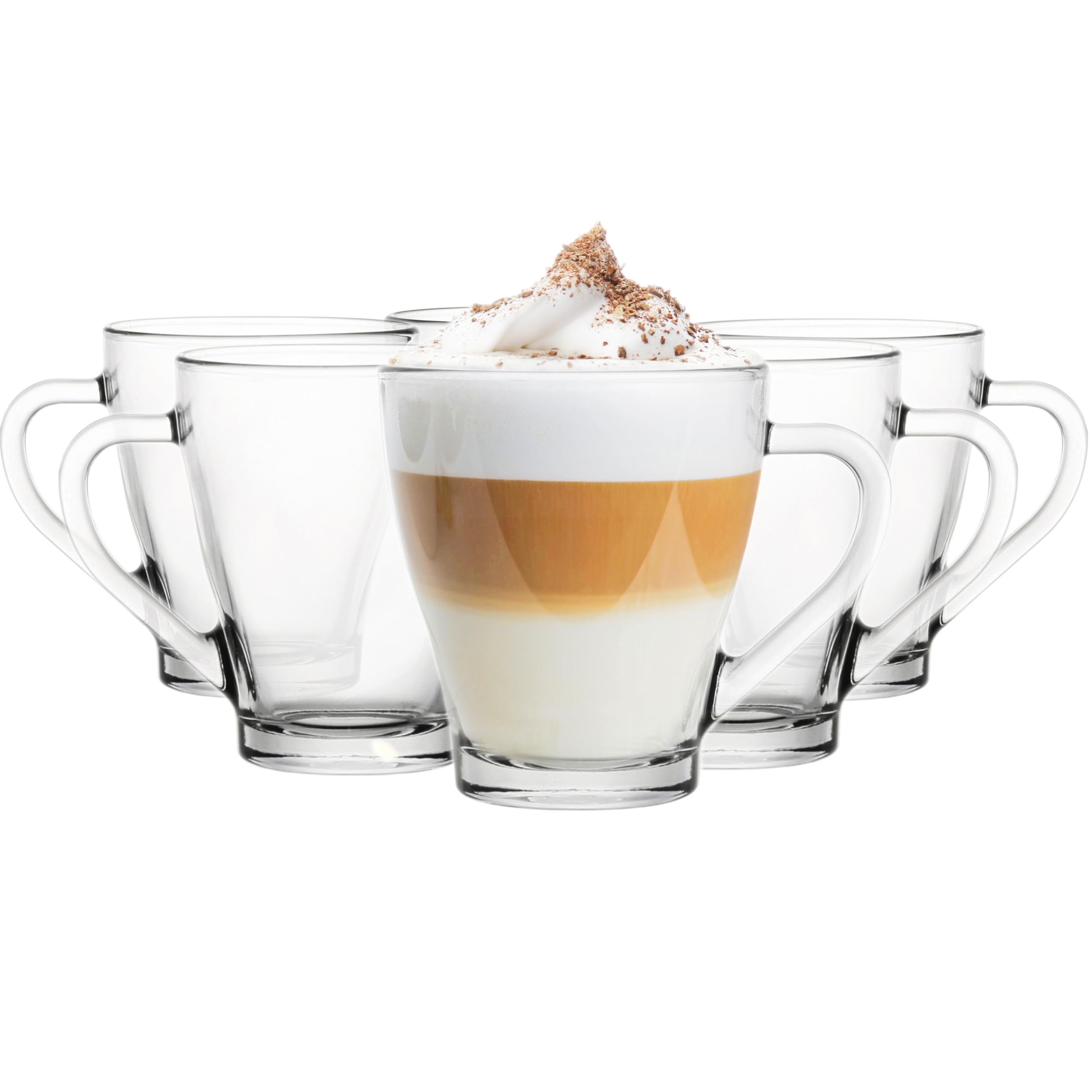 Glasmark Krosno 1992 Glasses Set Coffee Glasses with Handle Cup 6 Pieces 200 ml Coffee Cup Drinking Cup Tea Cups Dishwasher Safe