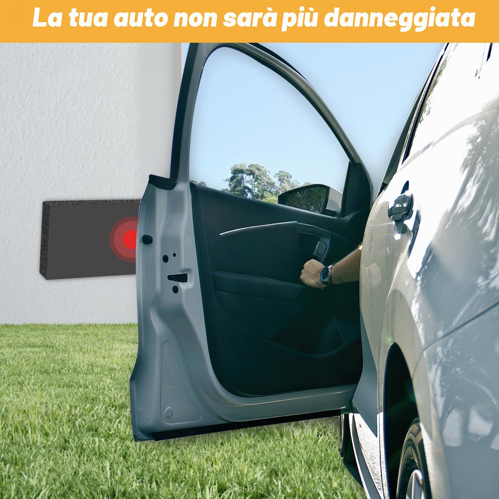 Set di 4 protezioni da parete per garage, colore nero, autoadesive, 3 cm, extra spesse, per auto, garage, porta del garage