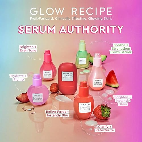 Miniatura 8 de Glow Recipe Strawberry Smooth AHA BHA - Suero de ácido salicílico  Suero diario de ácido hialurónico con ácido succínico  alantoína minimizador de