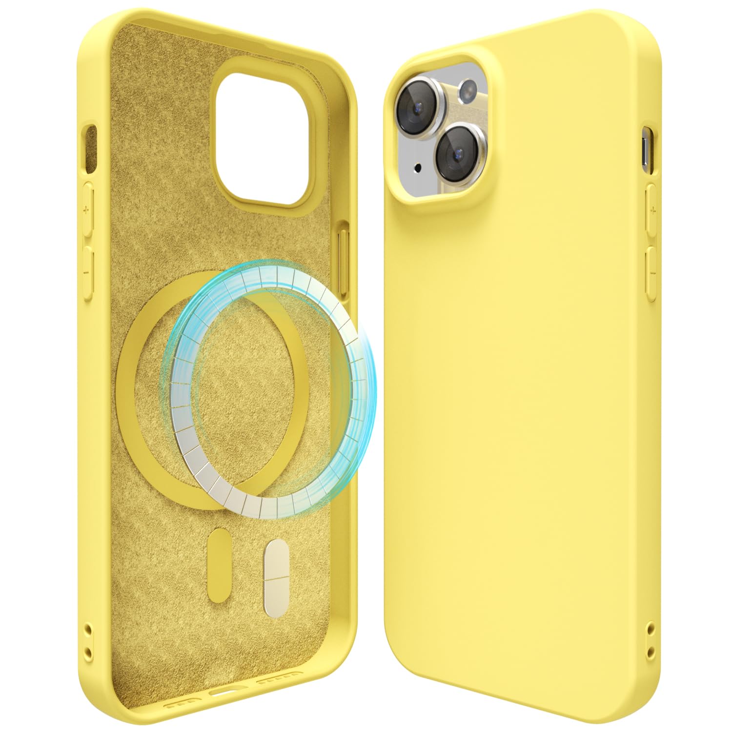 oakxco Silicone Case for iPhone 15 Case Magnetic, Compatible with Magsafe Wireless Charging, Slim Thin Soft Rubber Gel, Girly Cute Aesthetic Trendy