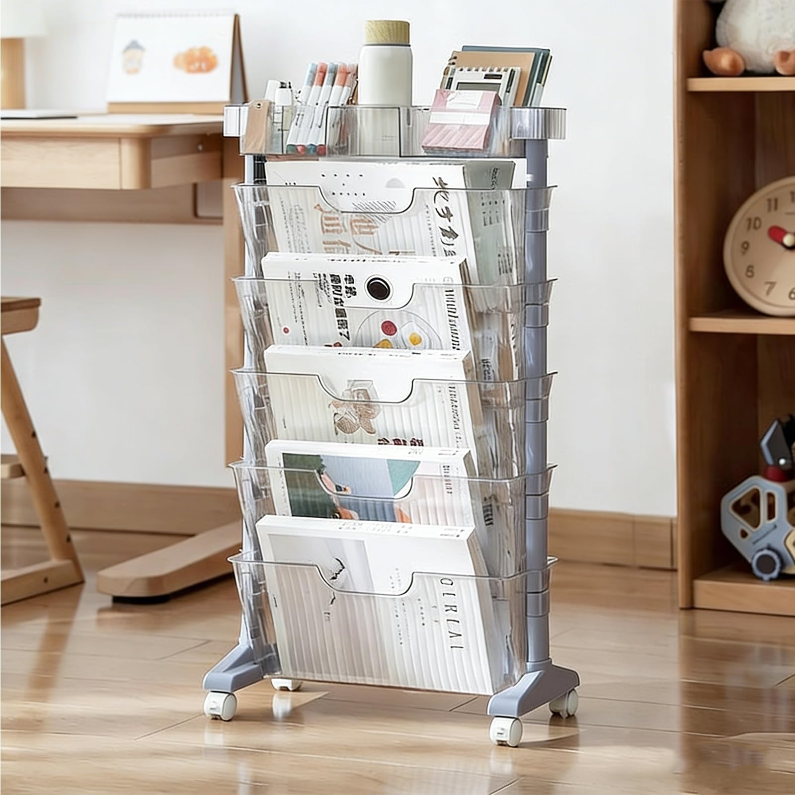 Chariot de rangement fin à roulettes pour en finir avec le désordre