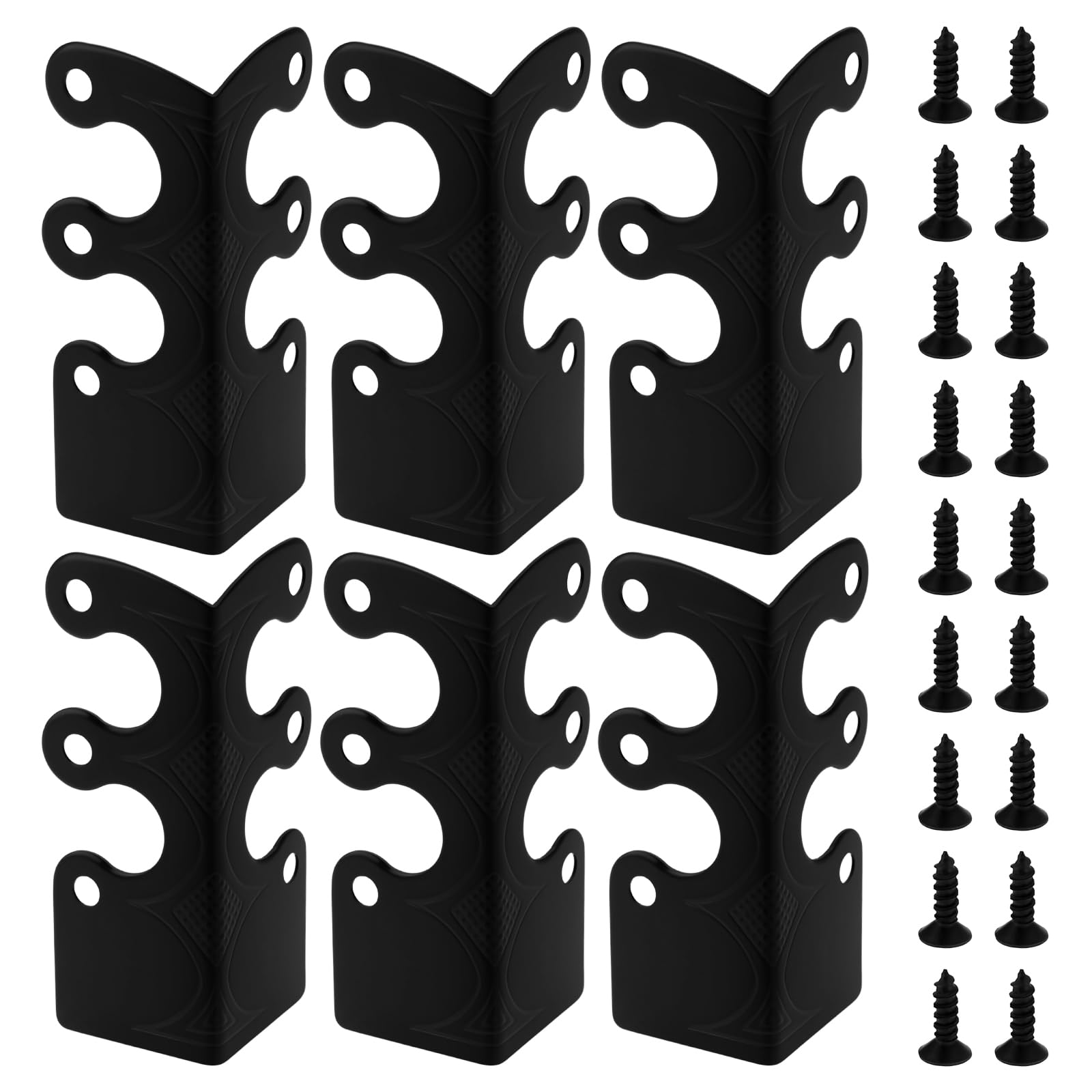 LT Easiyl 12Pcs Metal Corner Protectors Baseboard with Screws for Furniture Living Room Office and Jewelry Gift Boxes Packaging 4.8x2.9x2.1cm Black