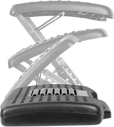 Miniatura 5 de Mount-It! Reposapiés para debajo del escritorio, altura ajustable e inclinación, reposapiés debajo del escritorio (3 a 15 pulgadas) con rodillos