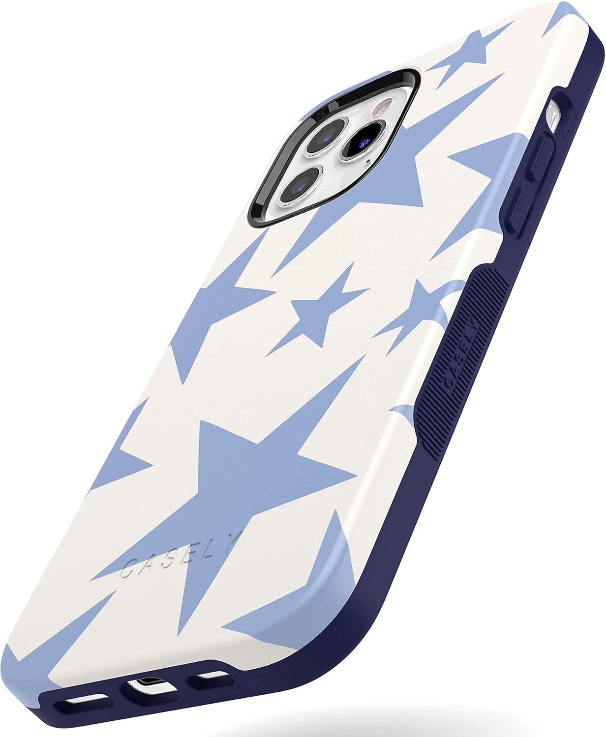 Casely iPhone 12 Pro Max Case | Compatible with MagSafe | Stars Align | Blue & White Stars Case