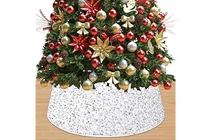 Elegant Shimmering Sequin Tree Skirt - Perfect Focal Point for Your Christmas Tree