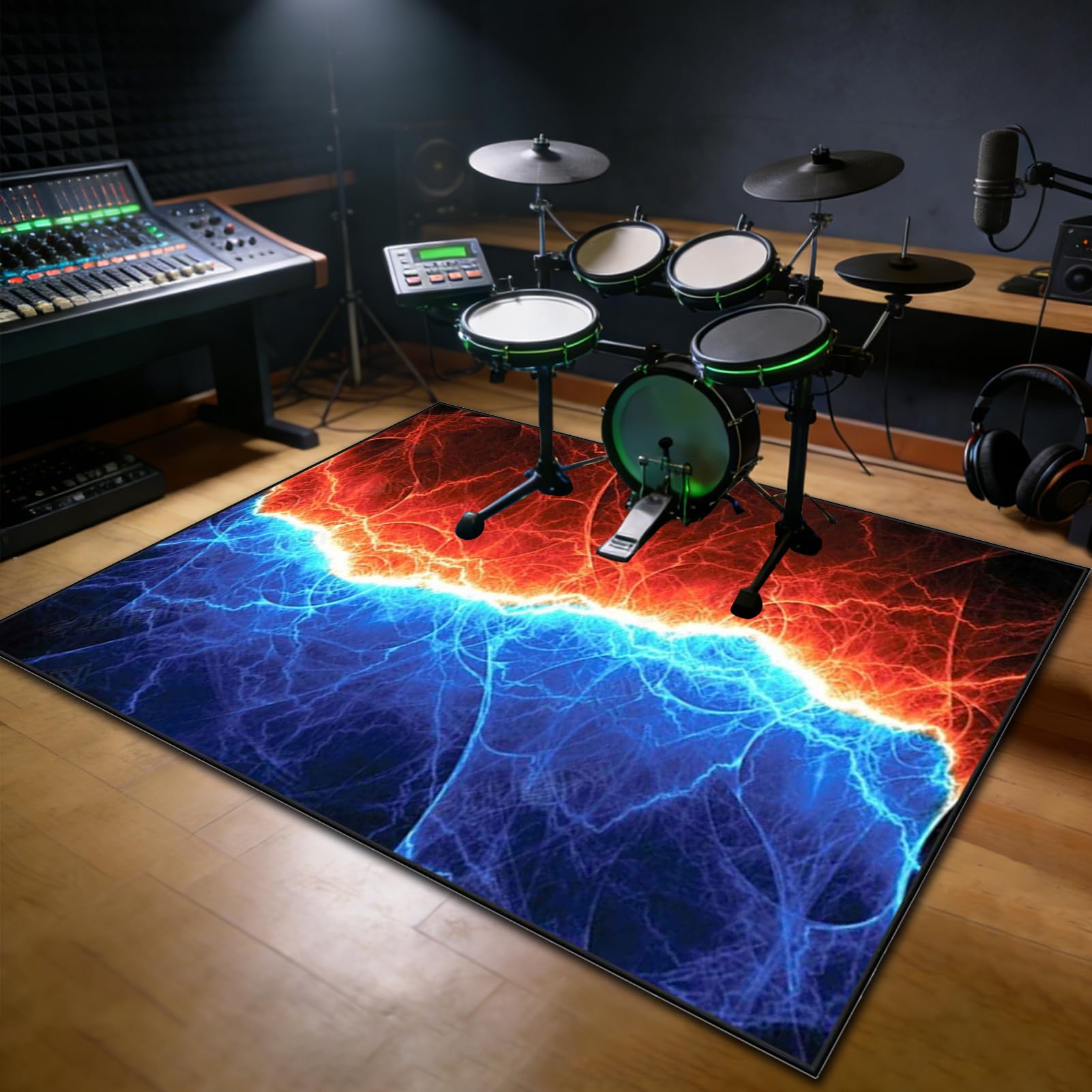 200 x 170 cm Dywan z baterią elektroniczną Dźwiękoszczelny Antypoślizgowy Dywan Pochłaniający Akustyczny Profesjonalna mata do instrumentów muzycznych do instrumentów muzycznych do gitary basowej