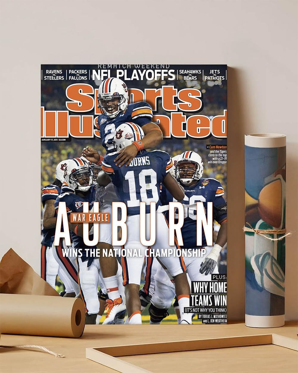 Canvas Gallery Wrap Framed for Home Office Studio Living Room Decoration (11x14inch) - Tostitos Bcs National Championship