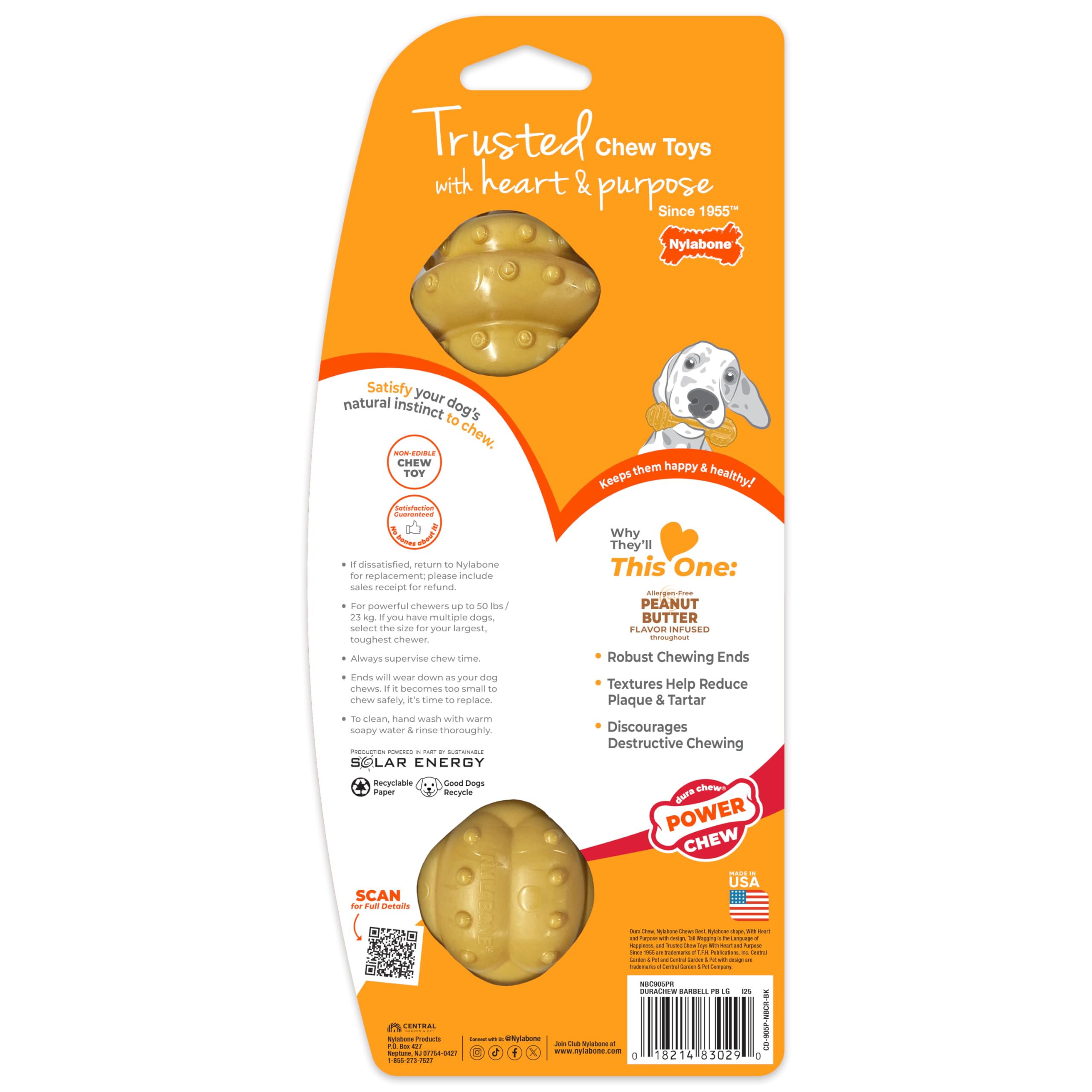 Interpet NBC905PEU Kauspielzeug aus Nylabone für extreme Kauer, Halfter, Erdnussbutter, Größe XL