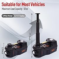 Vista 2 de Gato eléctrico para auto de 5 toneladas 12V, gato hidráulico con soporte para auto, gato de elevación con bomba de neumáticos integrada para SUV