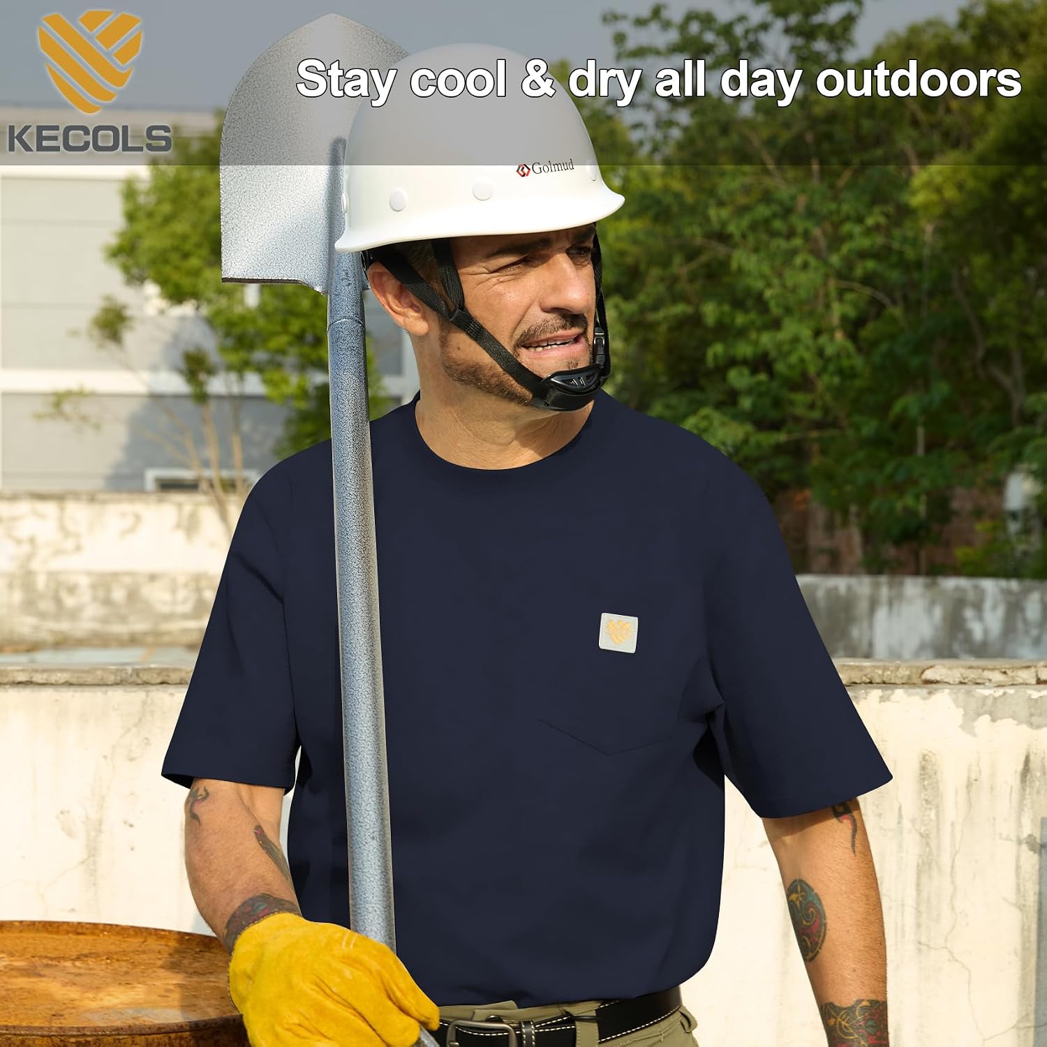 Men's Loose Fit Thick Work T-Shirts Soft Short Sleeve Pocket Tee(Tall & Regular)