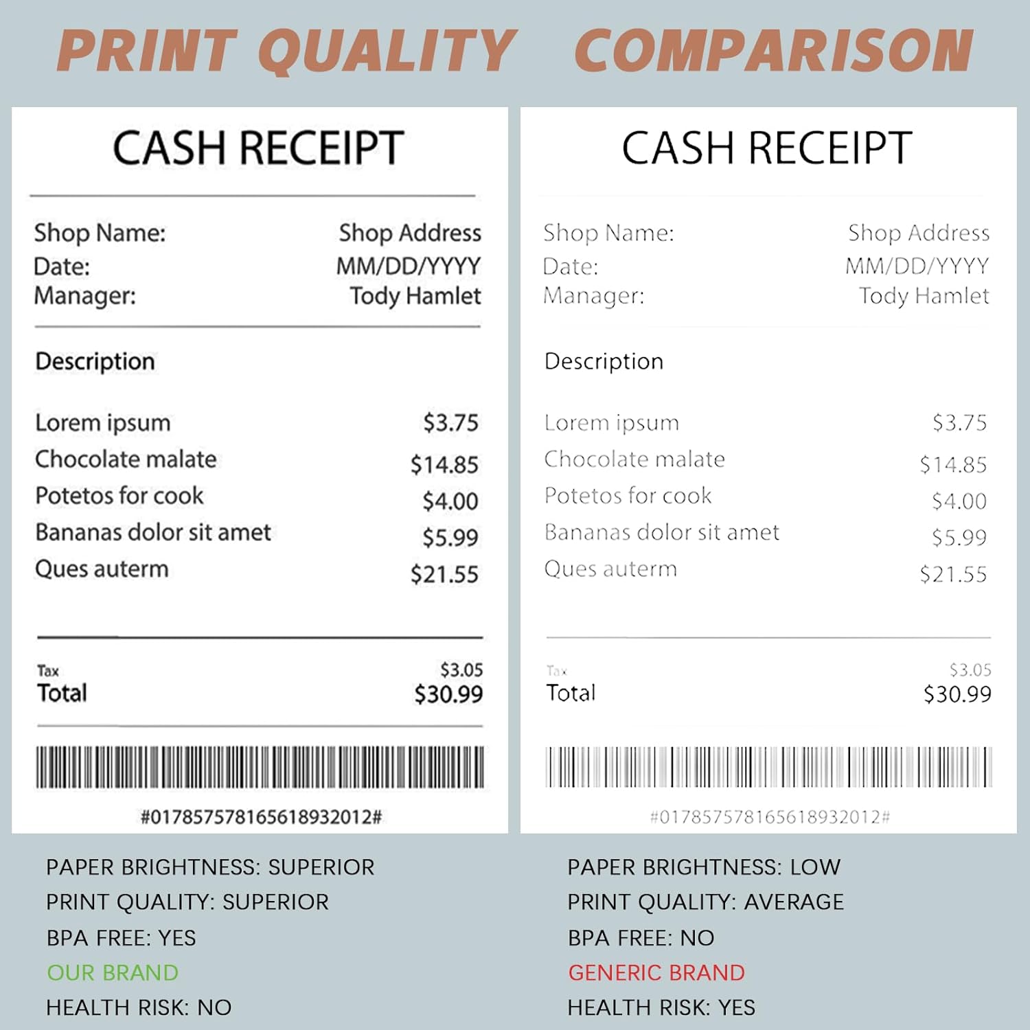 (10 Rolls) 2 1/4 x 50 Thermal Receipt Paper Rolls, POS Cash Register Paper Rolls, BPA Free 2.25x50ft Long Per Thermal Paper Receipt - Image 5