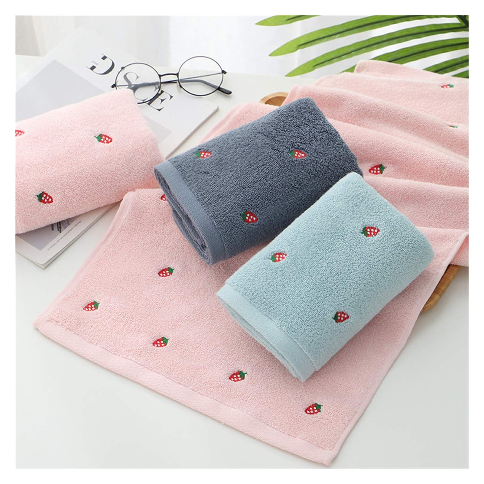 Generisch Nettes Badetuch Neues Erdbeer -Stickel Designer Handtuch Set 100% Baumwollbad Handtuch Damen Süßes Handtuch