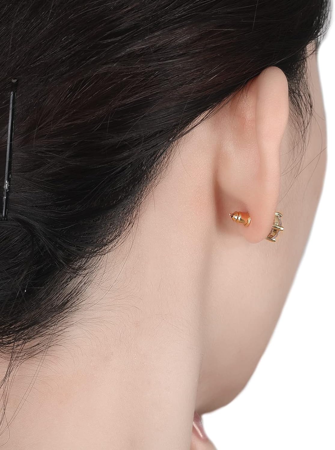 Gold Earring Backs 12PCS Bullet Locking Earring Backs for Studs Droopy Ears Heavy Earrings Seure Pierced Earring Backing for Post Earrings Comfort Earring Lifters Support Backers - Image 4