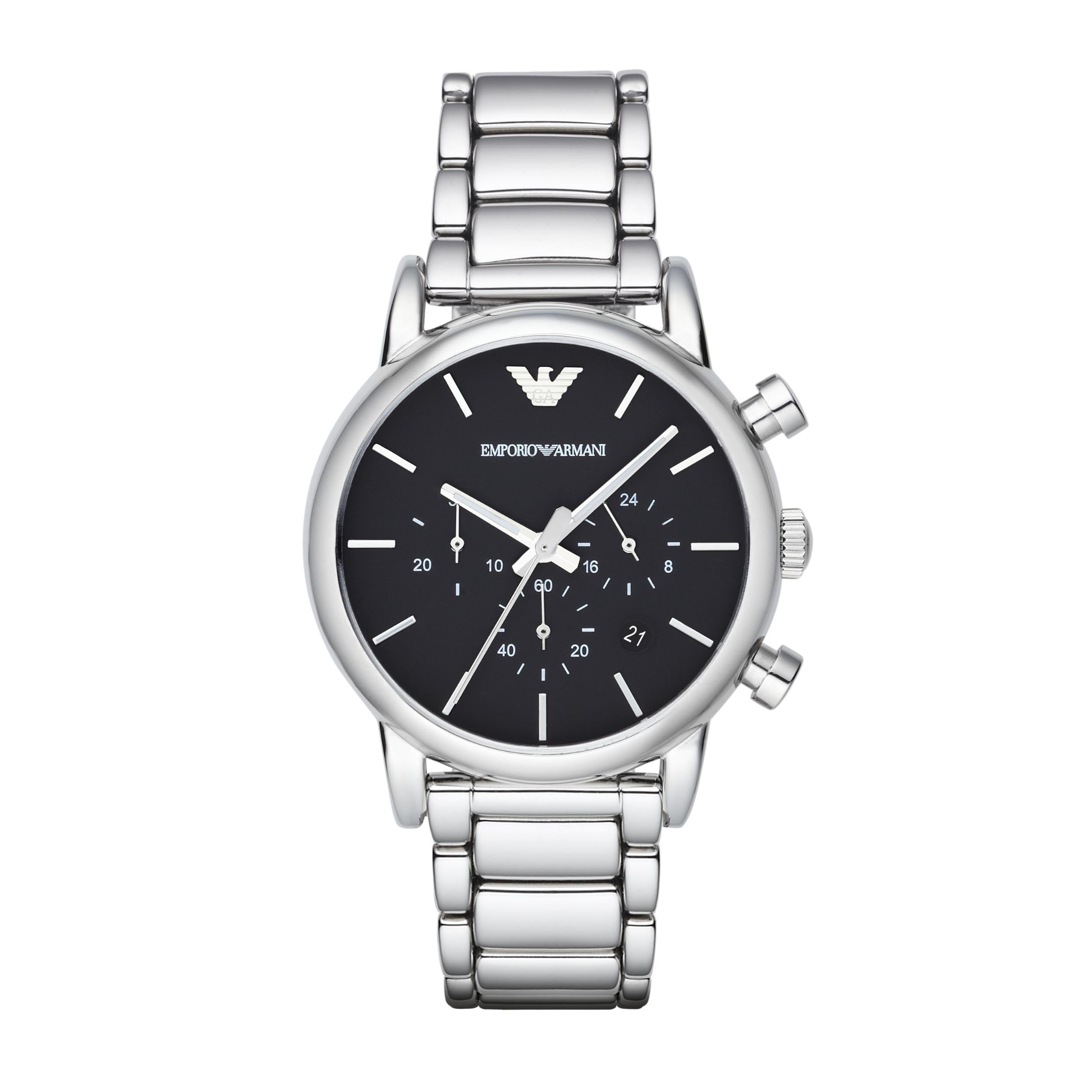 Emporio Armani Men's Three Hand, Automatic or Chronograph Watch with Stainless Steel or Leather Band