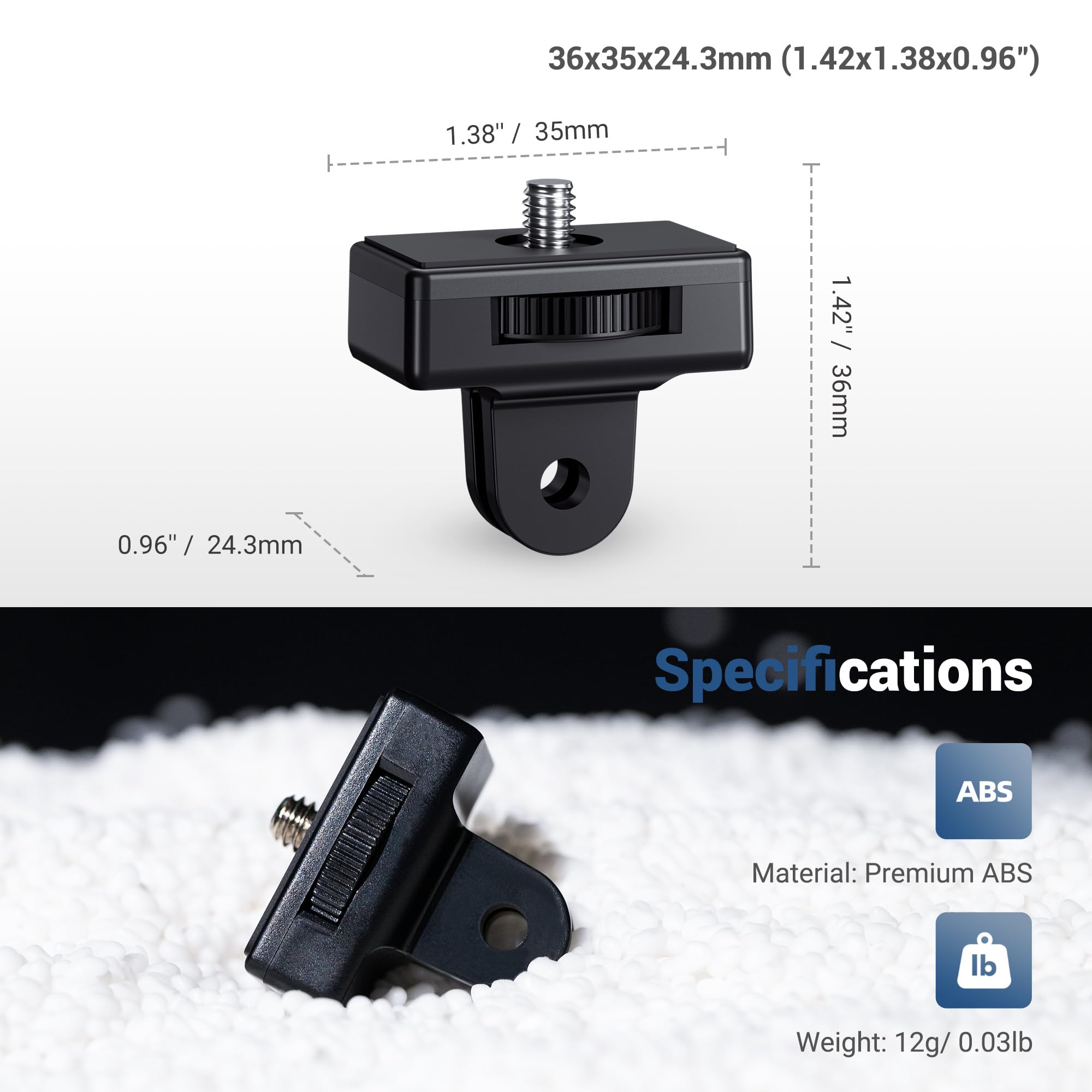 Image secondaire de JJC Lot de 2 Adaptateurs de Montage pour Trépied - Compatibles GoPro et Caméras d'Action