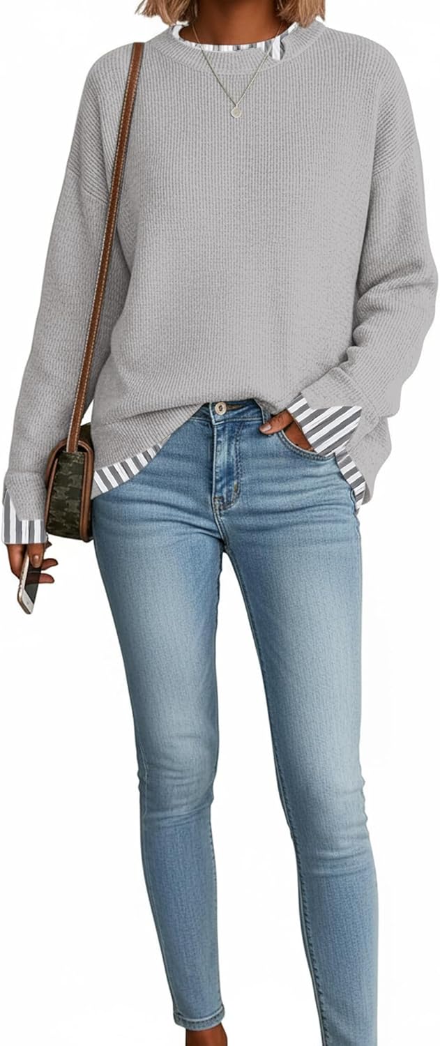 Disamer Womens Sweaters Fall Clothes Fashion 2026 Cowboy Chic Knit Cozy Sweater School Teacher Outfits Long Sleeve Pullover - Image 2