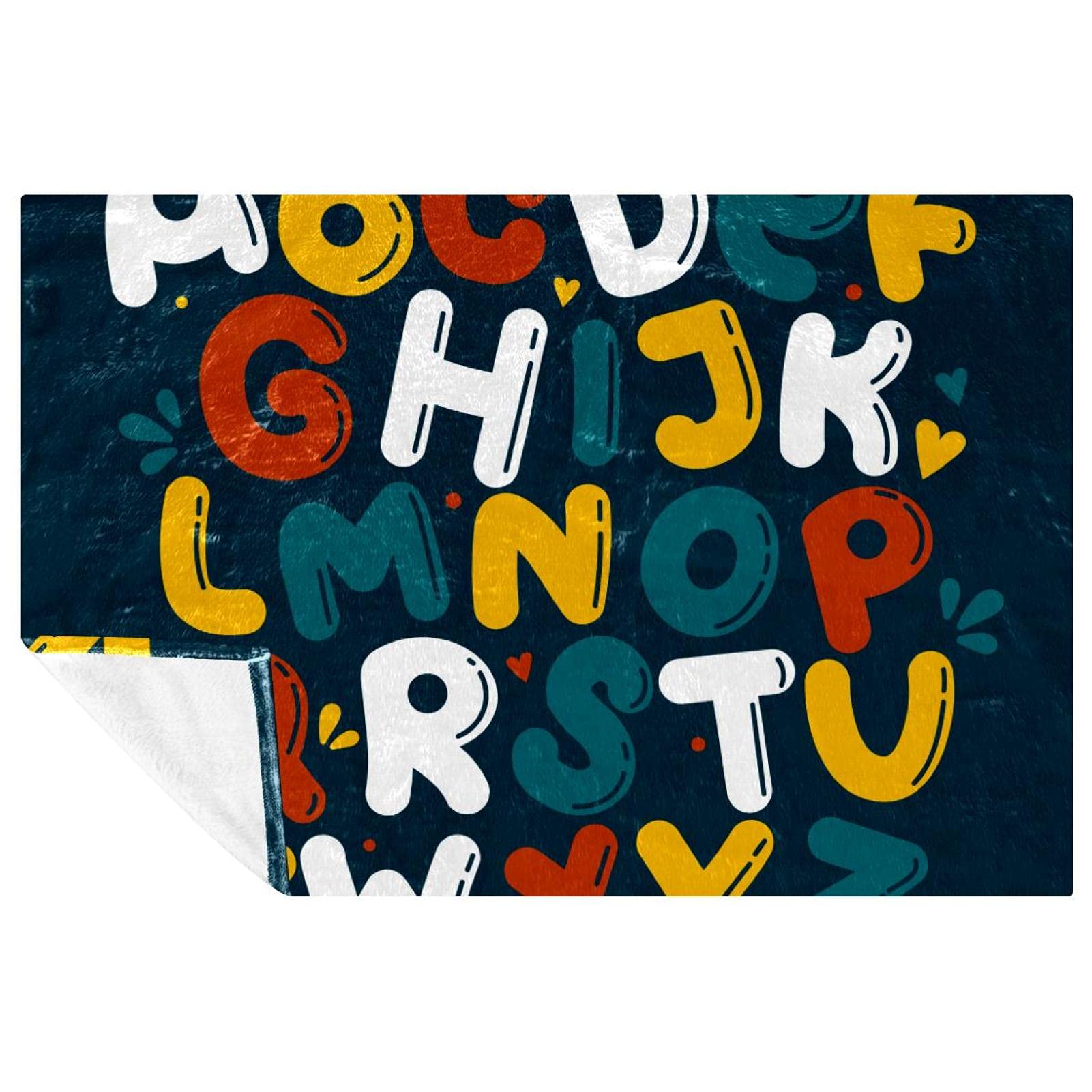 Plaid alphabet coloré pour pique-nique en famille et sortie plage