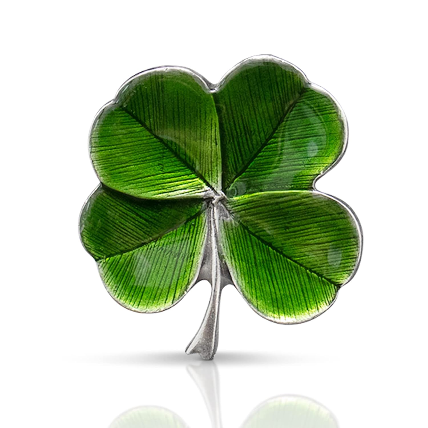 DANFORTH Pewter Four Leaf Clover Lapel Pin Handcast Shamrock Pins Made in USA by Vermont Artisans St Patricks