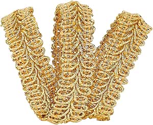 1yard Haak Metallic Bruiloft Goud Lint Kant Trim 2,7cm Rozen