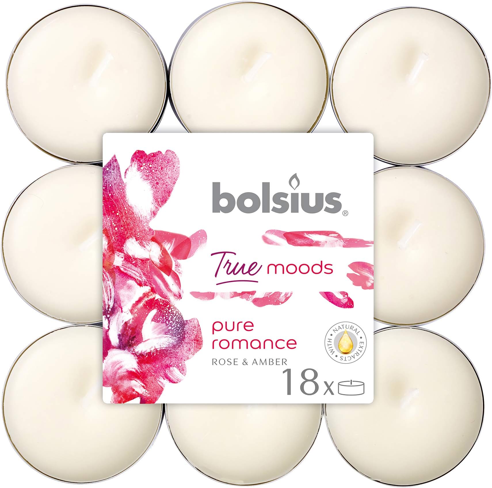 BOLSIUSTealights Pure Romance 4hr pack1, Wax, White, One Size