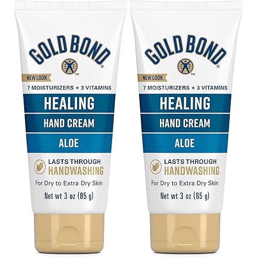 Gold Bond Healing Hand Cream, With Aloe, Hand Lotion for Dry Skin That Lasts Through Handwashing, 3 oz. (Pack of 2)