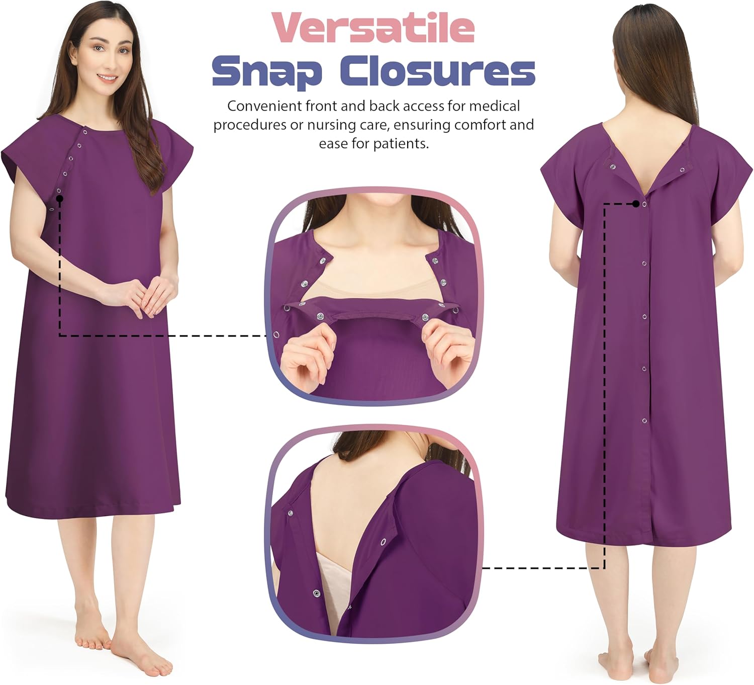 NY Threads Women's Hospital Gown Soft and Stylish Patient Gown - Image 4