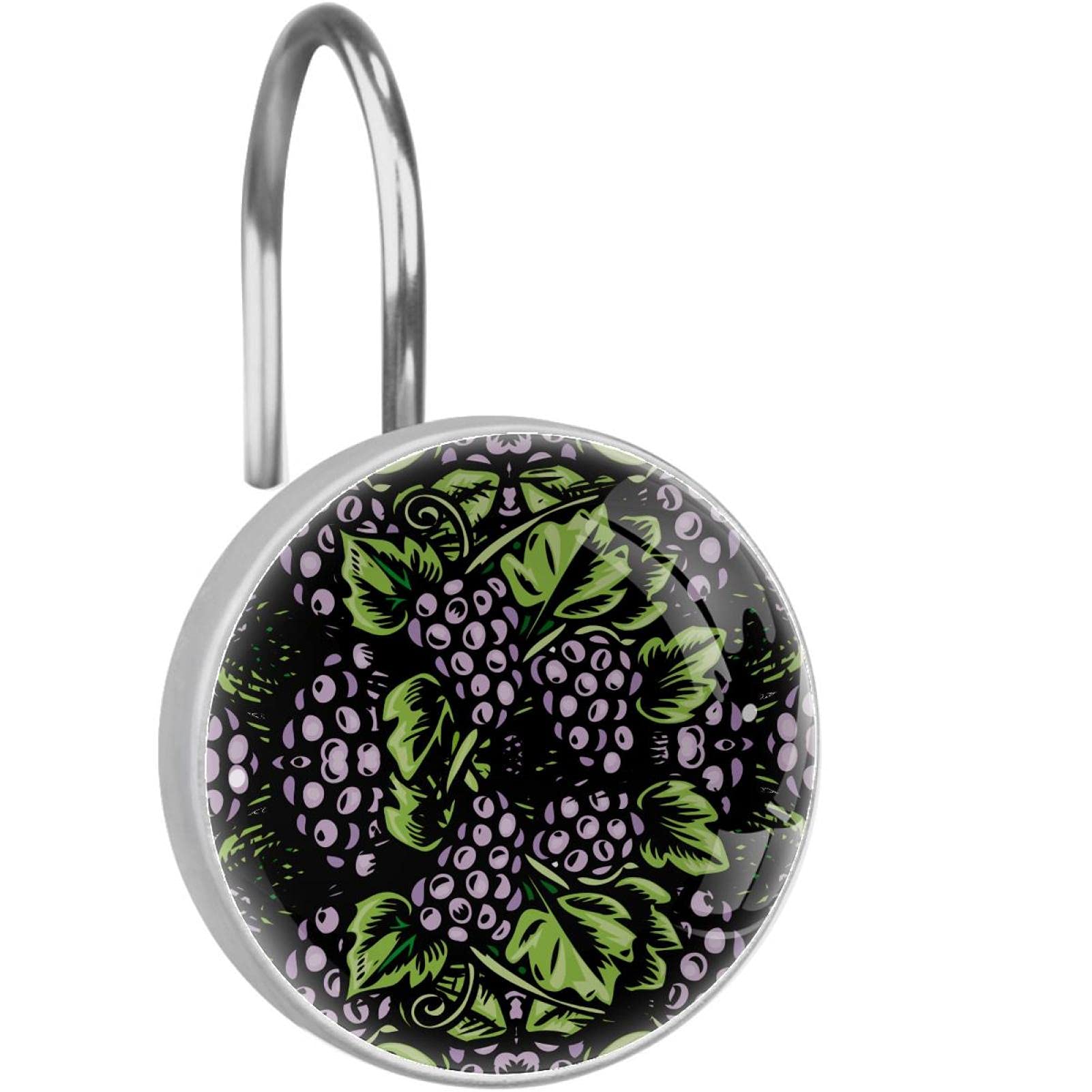 Crochets de douche inox robustes style raisin vintage pour suspendre sans rouille vos rideaux