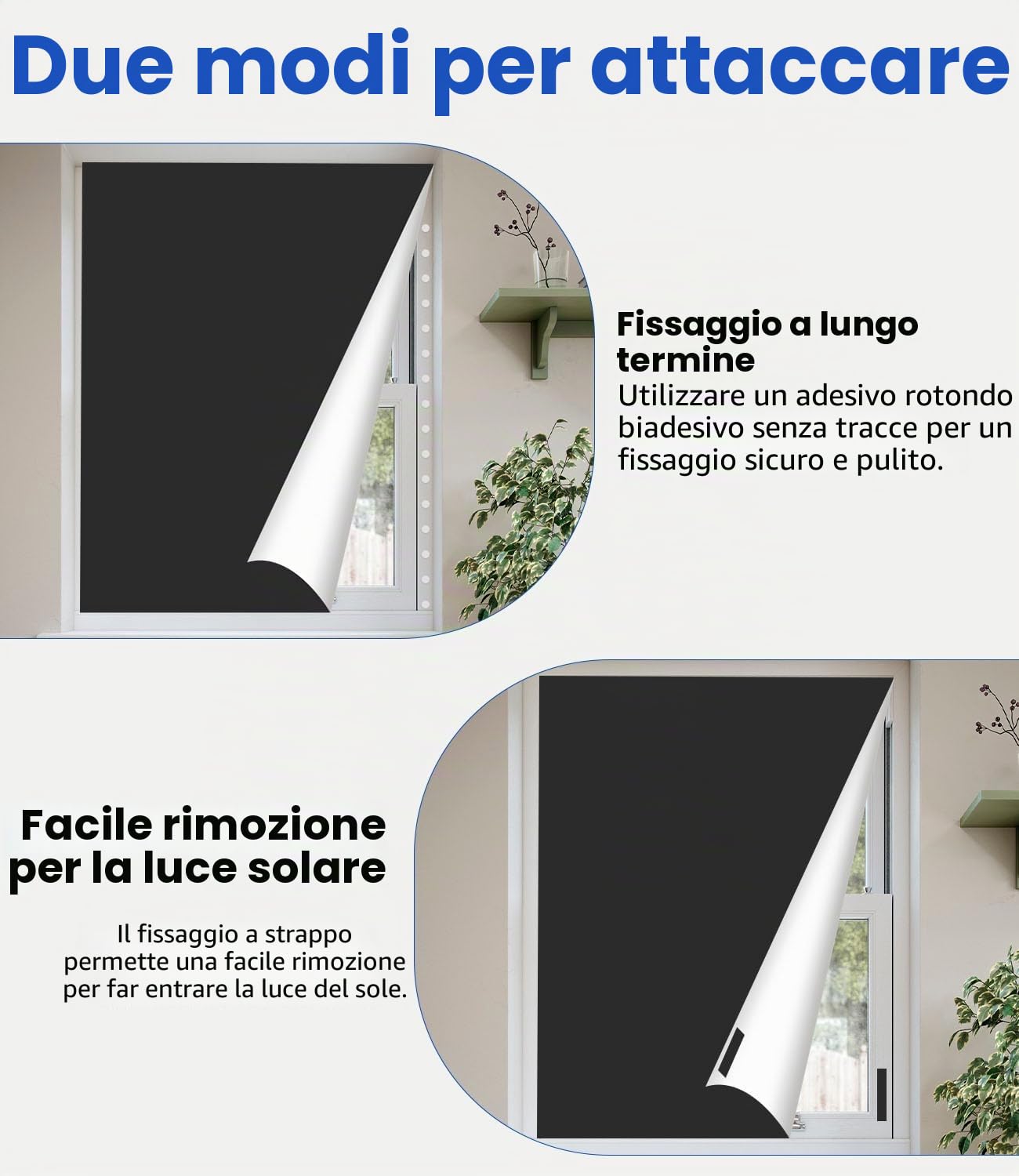 Tenda oscurante per interni, 400 x 148cm, 100% oscurante, tenda a rullo per interni, oscuranti finestre, tenda oscurante finestra, protezione solare, facile da installare, portatile per viaggio